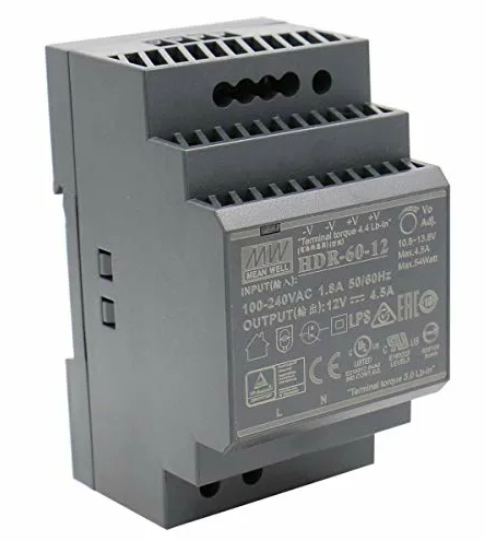 Блок питания MEAN WELL HDR-60-12, 230VAC/12VDC, 54W, 2А