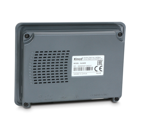 GL043E графическая панель оператора Kinco серии Green GL, в пластиковом корпусе, 4" (480x272px), 24 VDC, 1хRS232/485, 1хRJ45 Ethernet